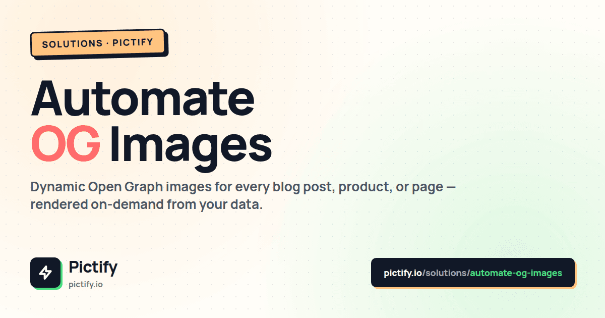 Automate OG Images — Dynamic Open Graph Generation | Pictify